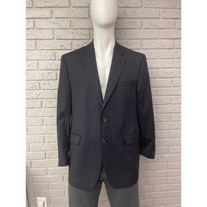 LAUREN Ralph Lauren Men Navy Pin Stripe Wool Blazer / Sport Coat Size 44R